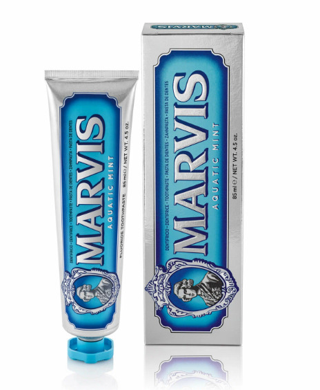 Зубная паста Marvis Aquatic Mint, 85 мл, 147 г, белый/голубой. Зубная паста Marvis Aquatic Mint, 85 мл, 147 г, белый/голубой.
