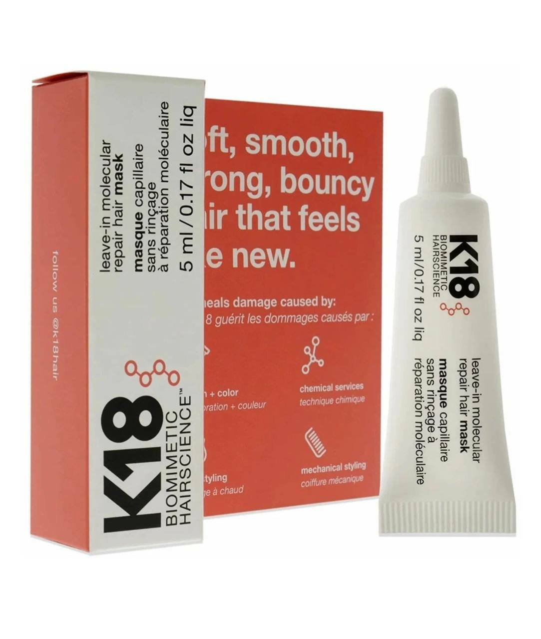 K18 LEAVE- IN MOLECULAR REPAIR HAIR MASK/Несмываемая маска для молекулярного восстановления волос ( 5 мл ) K18 LEAVE- IN MOLECULAR REPAIR HAIR MASK/Несмываемая маска для молекулярного восстановления волос ( 5 мл )