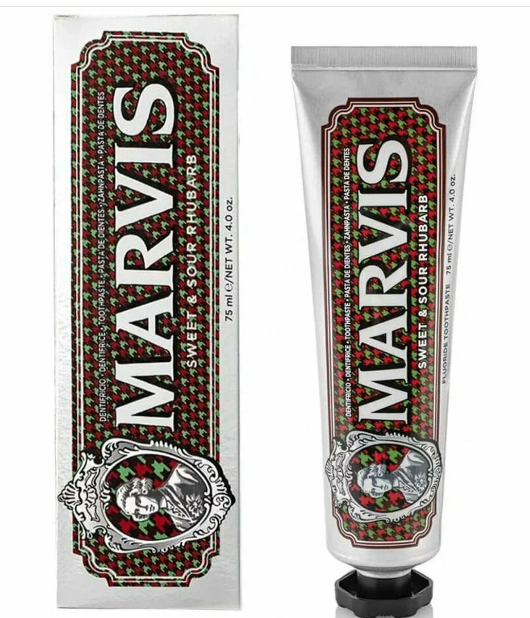 Зубная паста Marvis Sweet & Sour Rhubarb, 75 мл, 75 г, коричневый. Зубная паста Marvis Sweet & Sour Rhubarb, 75 мл, 75 г, коричневый.