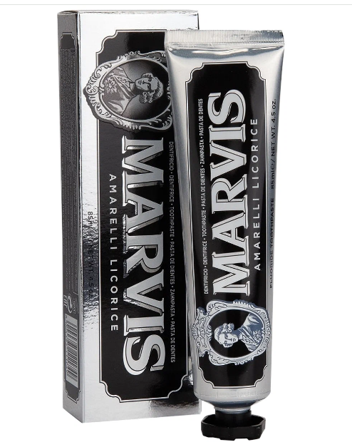 Зубная паста Marvis Amarelli Licorice, 85 мл, 147 г, черный/белый. Зубная паста Marvis Amarelli Licorice, 85 мл, 147 г, черный/белый.
