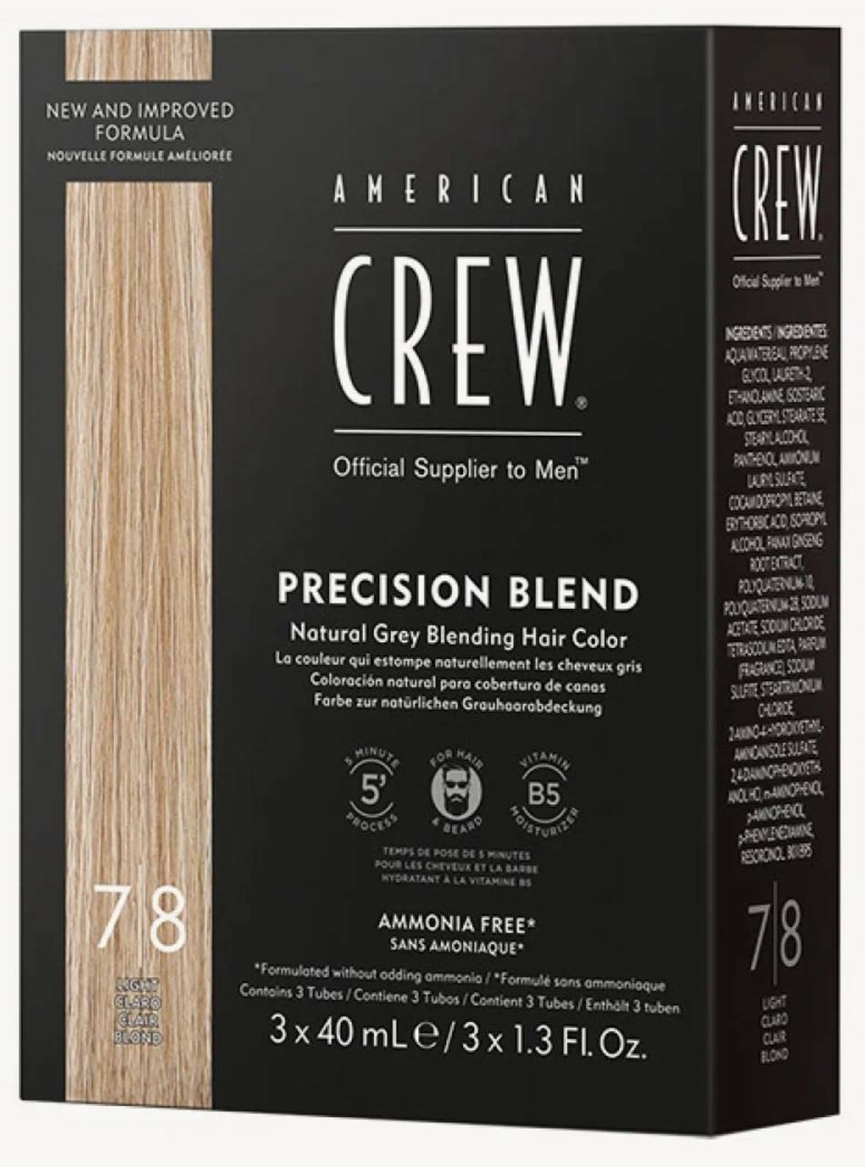 American Crew Precision Blend - Краска для седых волос светлый оттенок 7/8 3х40 мл. American Crew Precision Blend - Краска для седых волос светлый оттенок 7/8 3х40 мл.