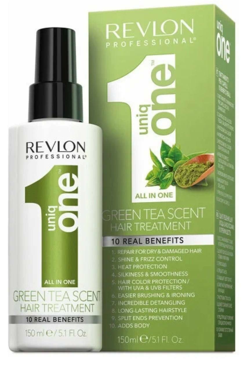 Revlon Professional Uniq One Маска-спрей несмываемая HAIR GREEN TEA TREATMENT с ароматом зеленого чая 150 мл. Revlon Professional Uniq One Маска-спрей несмываемая HAIR GREEN TEA TREATMENT с ароматом зеленого чая 150 мл.