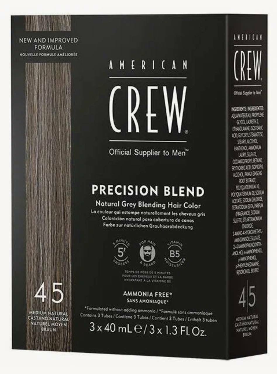 American Crew Precision Blend - Краска для седых волос натуральный оттенок 4/5 3х40 мл. American Crew Precision Blend - Краска для седых волос натуральный оттенок 4/5 3х40 мл.